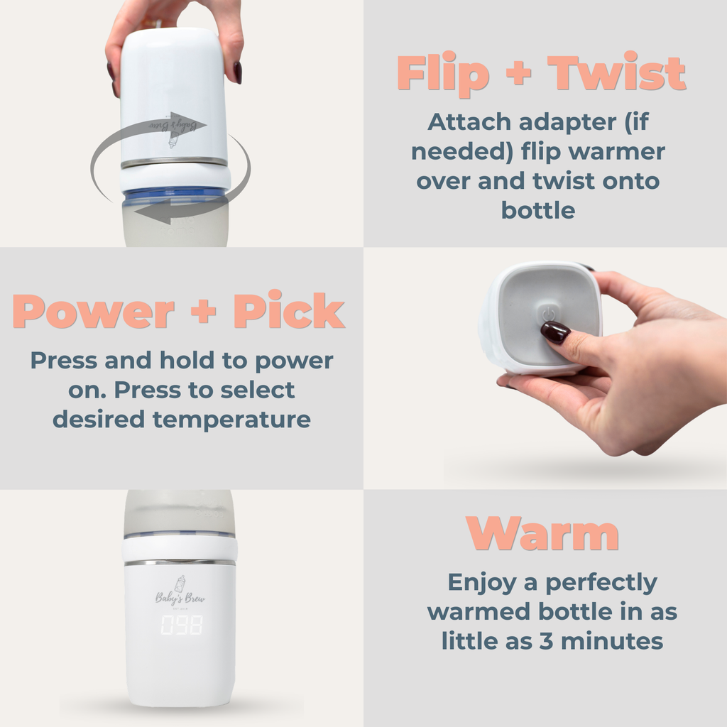 Baby's Brew 3.0 Portable Bottle Warmer Pro – Fast, Cordless & Travel-Ready