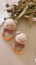 Bear Teether Rattle | Handmade Wooden Baby Rattle & Teether