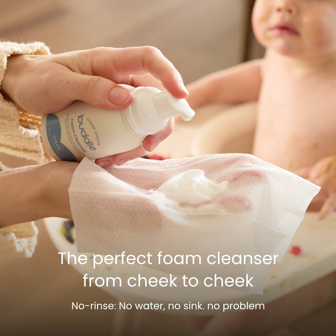 Buddle Clean Cheeks No-Rinse Foam Cleanser Bundle – Baby Skincare for Sensitive Skin