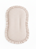 Beige Gingham Ruffle Baby Lounger Cover