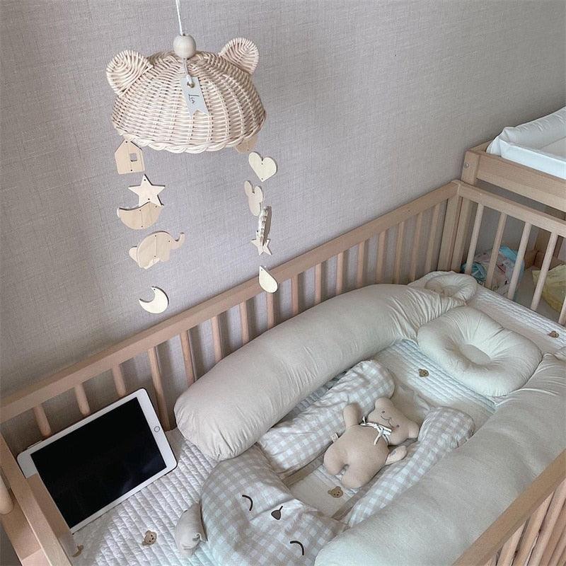 Wooden Cloud & Star Wind Chime – Nursery Wall Hanging for Newborns