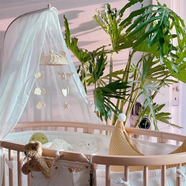 Wooden Cloud & Star Wind Chime – Nursery Wall Hanging for Newborns